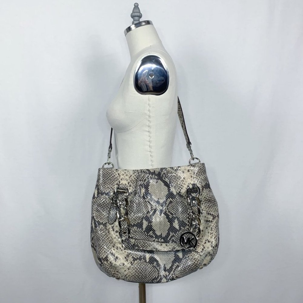 Michael Kors Colette Python Embossed Leather Bag - Picture 7 of 14